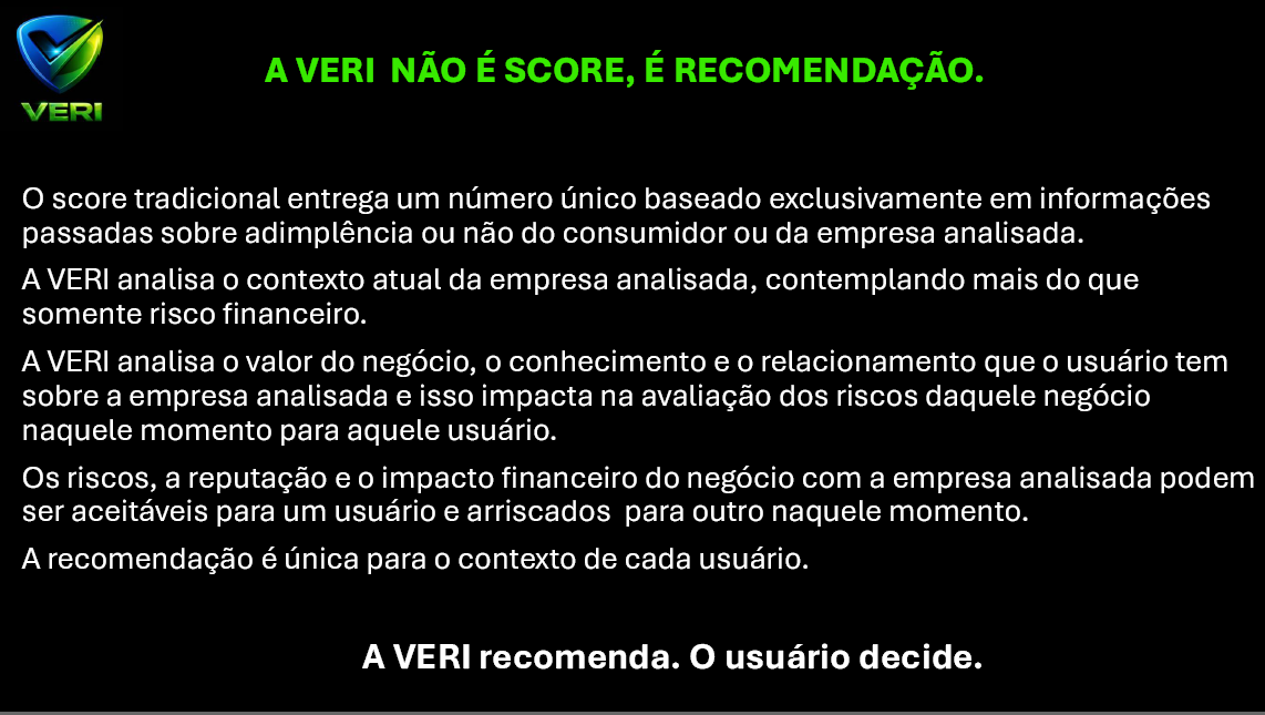 A VERI NÃO É SCORE